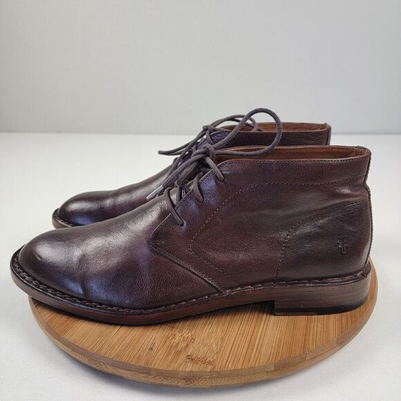 Frye Chase Chukka Mens Shoe Sz 10 M Brown Leather Lace Up Chukkas Boots - Picture 1 of 16